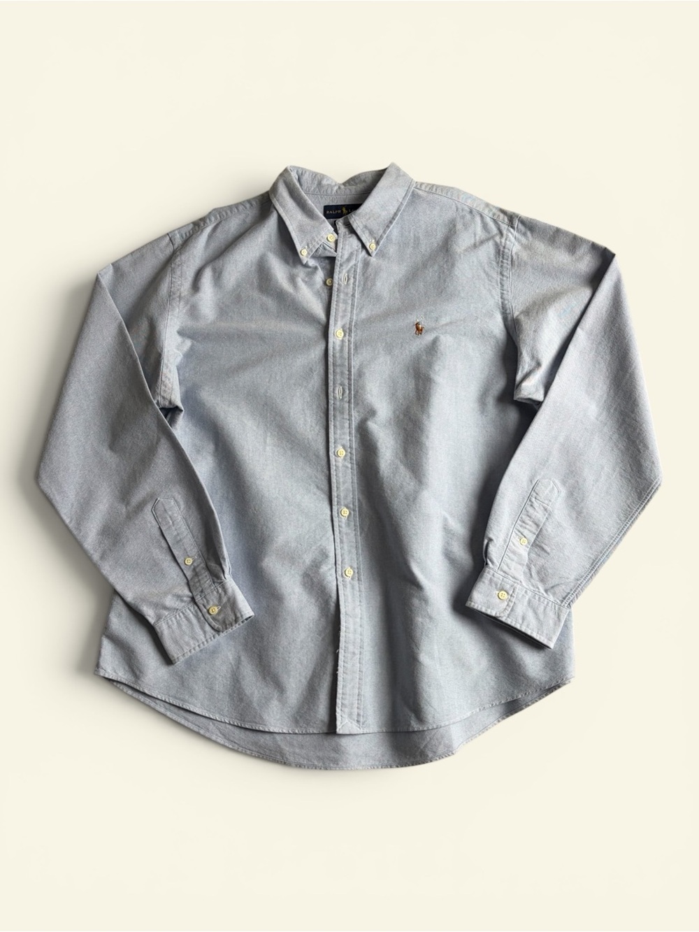 Ralph Lauren Light Blue Oxford Shirt Custom Fit Vintage Y2K Mens XXL 100% Cotton